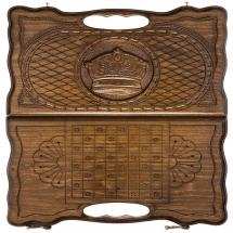 Нарды резные "Корона" с ручкой 30, Haleyan