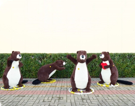 Топиари композиция Бобры - газон Eco, фото 1