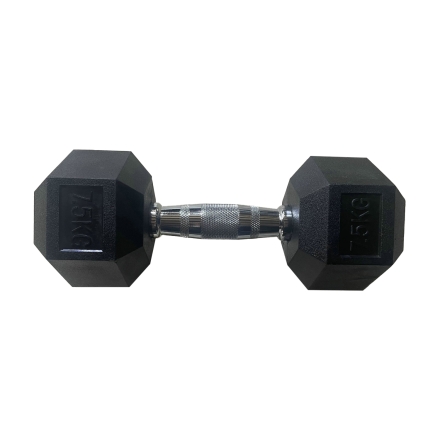 Обрезиненная гексагональная гантель INEX Hex Dumbbell 7,5 кг, фото 1