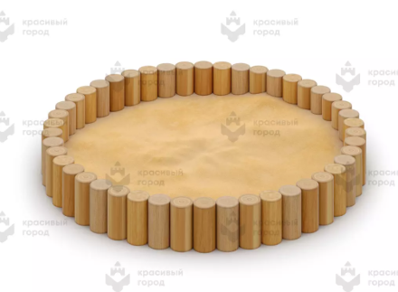 Песочница из брёвен «Эко жизнь» круглая, фото 1