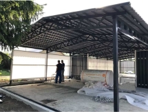 Двускатный навес с металлочерепицей