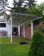 Двускатный навес с металлочерепицей