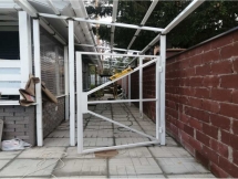 Двускатный навес с металлочерепицей