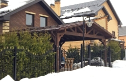 Деревянный навес для двух авто МАРСЕЛЬ Премиум комплектация, фото 1