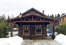 Деревянный навес для двух авто МАРСЕЛЬ Премиум комплектация, фото 2