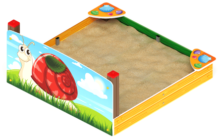 Песочница средняя с ограждением Улитка (Ракушки) - ИО 5.01.02-02, фото 4