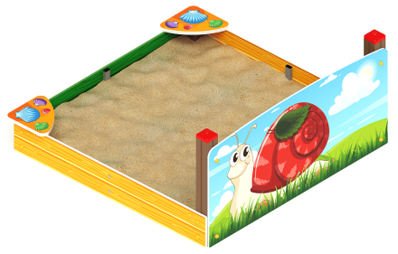 Песочница средняя с ограждением Улитка (Ракушки) - ИО 5.01.02-02, фото 3