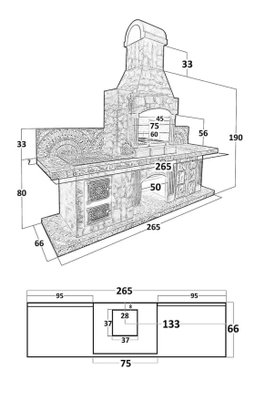 Печь № 13 — Печь барбекю с печью под казан и рабочим столом (или мойкой), фото 4