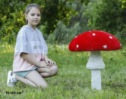 Топиари гриб Мухомор стройный, h=45 см - газон Eco, фото 3