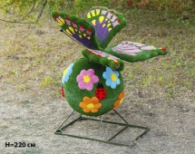 Топиари композиция бабочка на шаре поляна, H=220 см - газон Eco Топиари композиция бабочка на шаре поляна, H=220 см - газон Eco