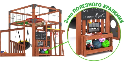 Детская игровая площадка Савушка КУБ–4 (Махагон) с подушками , фото 11