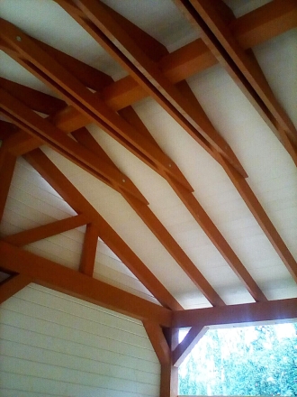 Навес для трех авто с хозблоком БАЛТИЯ Несущий каркас, фото 6