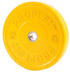 Диск для штанги каучуковый, цветной PROFI-FIT D-51, 15 кг, фото 5