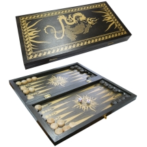 Нарды малые 400х200мм тонированные Черные рисунок Золото