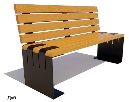Скамейка уличная «Симферополь» без подлокотников, Лиственница 1,5 м, фото 2