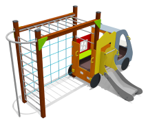 Игровой макет Пожарная машинка ВСТ 5622 с горкой для детской площадки