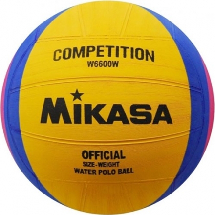 Мяч для водного поло  &quot;MIKASA  W6600W&quot; р.5, муж, резина, вес 400-450гр. дл. окр 68-71см, жел-син-роз, фото 1