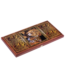 Нарды средние, с деревянными шашками, цветной рисунок, фото 3 Нарды средние, с деревянными шашками, цветной рисунок, фото 3