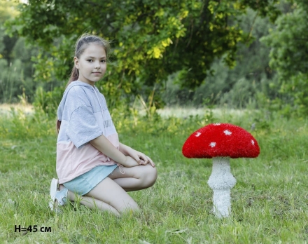 Топиари гриб Мухомор стройный, h=65 см - газон Eco, фото 3