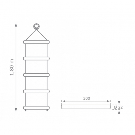 Веревочная лесенка с деревянными ступенями, фото 5