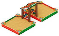 Песочница двойная с навесом Бабочка (Ракушки) - ИО 5.01.07-01, фото 4