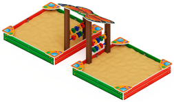 Песочница двойная с навесом Бабочка (Ракушки) - ИО 5.01.07-01, фото 2