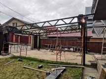 Односкатный навес на четырех опорах