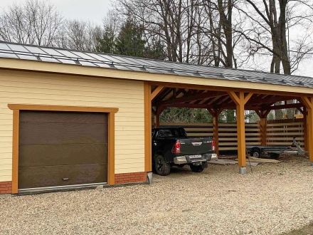 Навес для трех авто с хозблоком БАЛТИЯ Базовая комплектация, фото 2