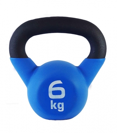 Гиря чугунная с виниловым покрытием SportElite  6 кг, матовая, фото 1