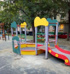 Игровой комплекс СКИ 129 с горкой и песочницей для детской площадки, фото 2