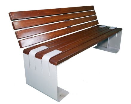 Скамейка уличная «Симферополь» без подлокотников, Лиственница 1,2 м, фото 4