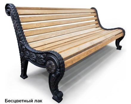 Скамейка чугунная Город, Лиственница 2,5 м, фото 4