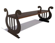 Парковая скамейка Лира, Лиственница 0,6 м Парковая скамейка Лира, Лиственница 0,6 м