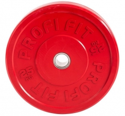 Диск для штанги каучуковый, цветной PROFI-FIT D-51, 25 кг, фото 5