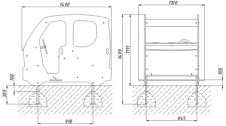 Игровой макет Машинка Такси ИМ252 для детских площадок, фото 4