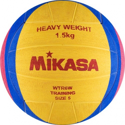 Мяч для водного поло &quot;MIKASA WTR6W&quot; р.5, муж, резина, вес 1500 г, дл. окр.68-71см, жел-син-роз, фото 1
