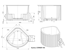 Купель CORNER 160 BIG (термоберёза)