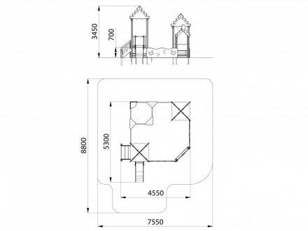 МФ 3.22 Песочный дворик с горкой H=700мм, фото 2