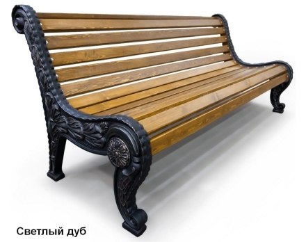Скамейка чугунная Город, Лиственница 1,8 м, фото 2