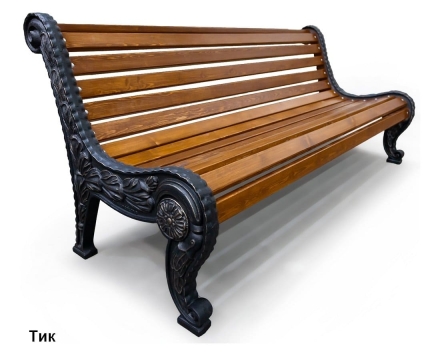 Скамейка чугунная Город, Лиственница 1,8 м, фото 3