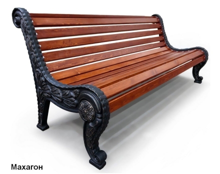 Скамейка чугунная Город, Лиственница 1,8 м, фото 5