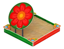 Песочница средняя с навесом Цветок (Ракушки) - ИО 5.01.08-02, фото 1