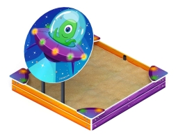 Песочница средняя с навесом Космопорт - ИО 5.14.01-02, фото 1