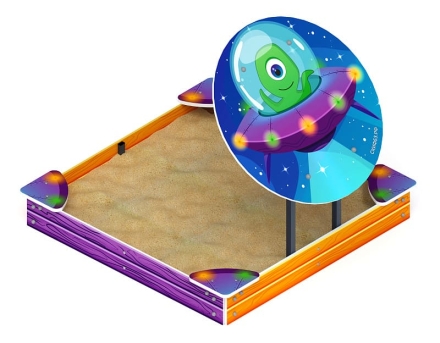 Песочница средняя с навесом Космопорт - ИО 5.14.01-02, фото 2