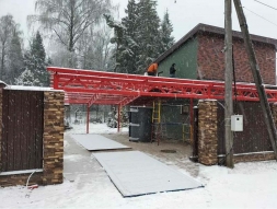 Двускатный навес с сотовым поликарбонатом, фото 2