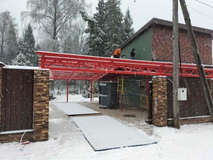 Двускатный навес с сотовым поликарбонатом, фото 2