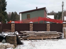 Двускатный навес с сотовым поликарбонатом, фото 4