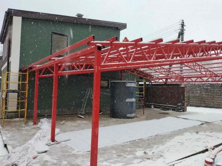 Двускатный навес с сотовым поликарбонатом, фото 6