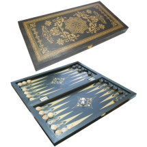 Нарды средние 500х250мм тонированные Черные рисунок Золото