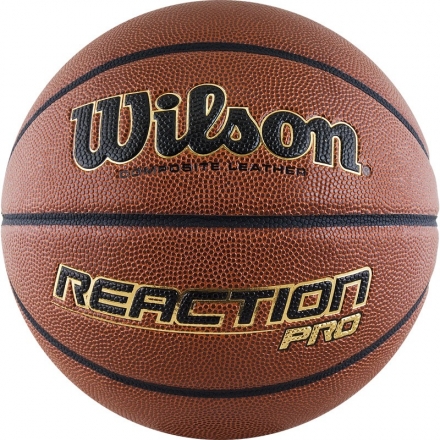 Мяч баск. WILSON Reaction PRO, арт.WTB10137XB07, р.7, синт. PU, бутил. камера, коричневый, фото 1